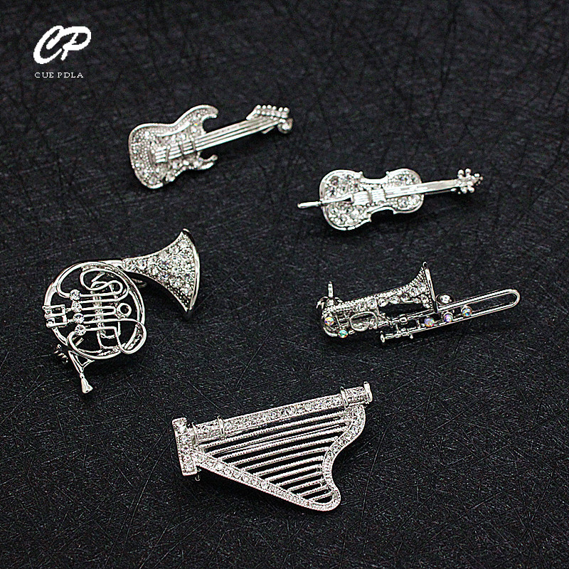 Musical Instrument Images - Image Rhinestone Musical Instrument Brooch Brooch