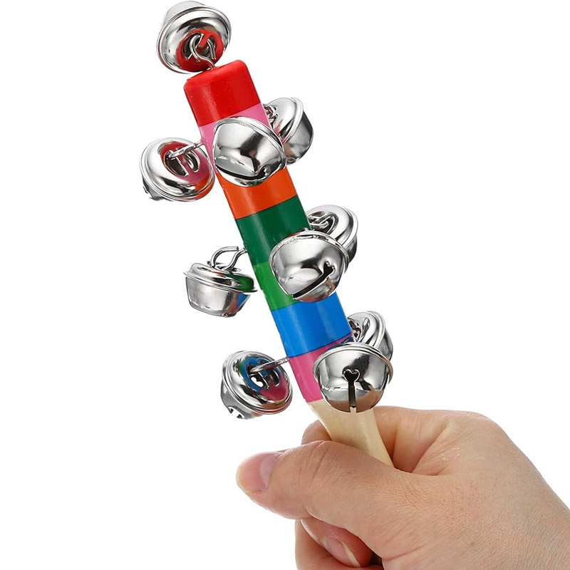 5PCS Wooden Jingle Hand Bells  - Musical Instrument For Toddlers recension och pris
