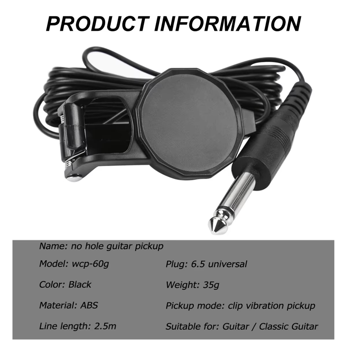 Audio Jack Clip On Pickup/2.5  - Musical Instrument Note recension och pris