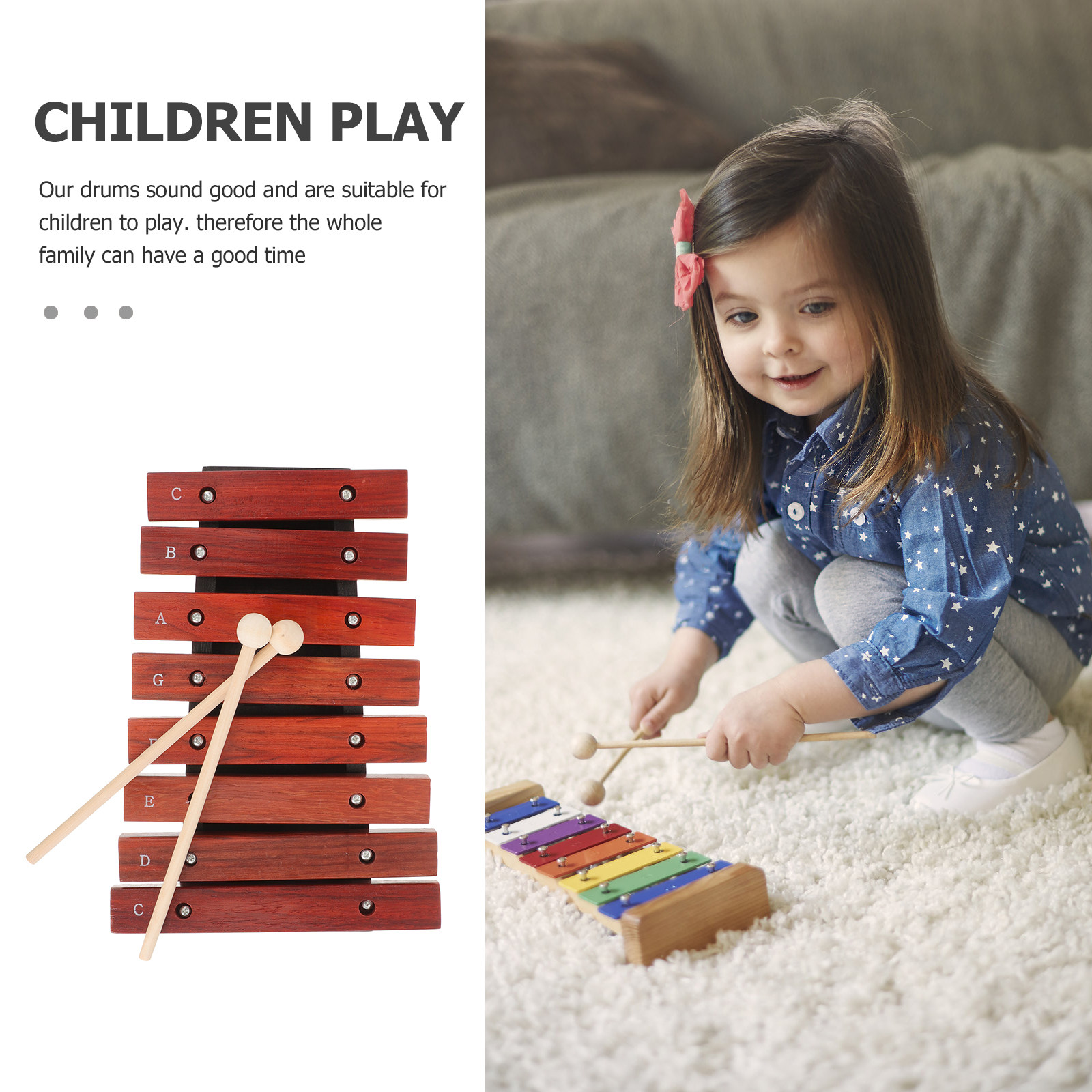 Wooden Xylophone 8 Note for Ch - Musical Instrument For Toddlers recension och pris