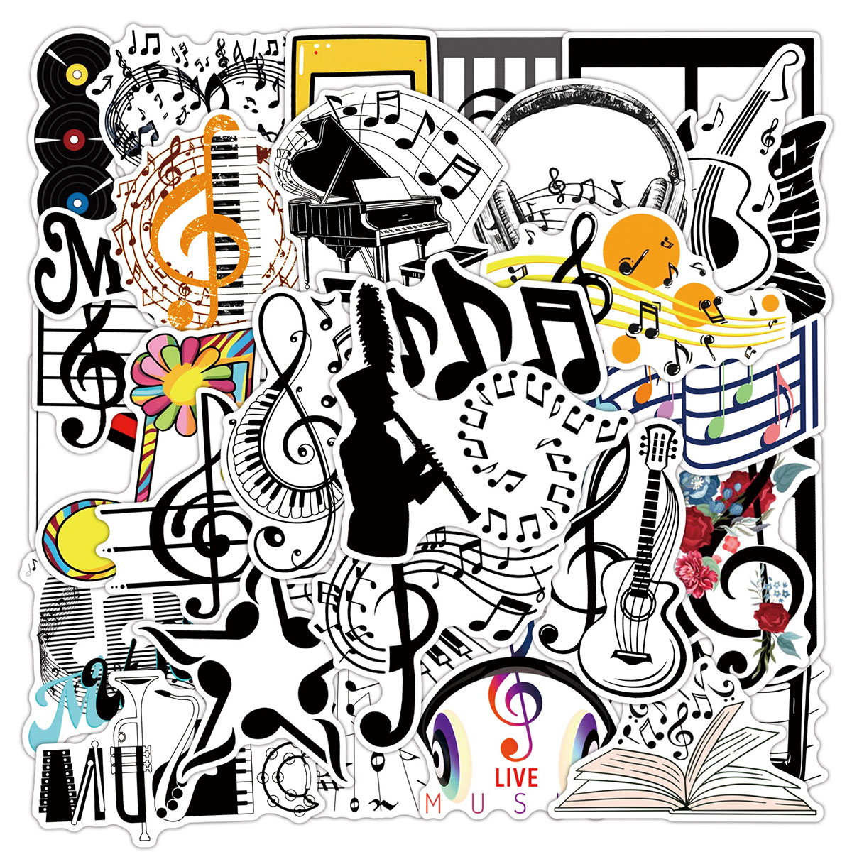 50 Music-Themed Stickers with  - Musical Instrument Tabla recension och pris