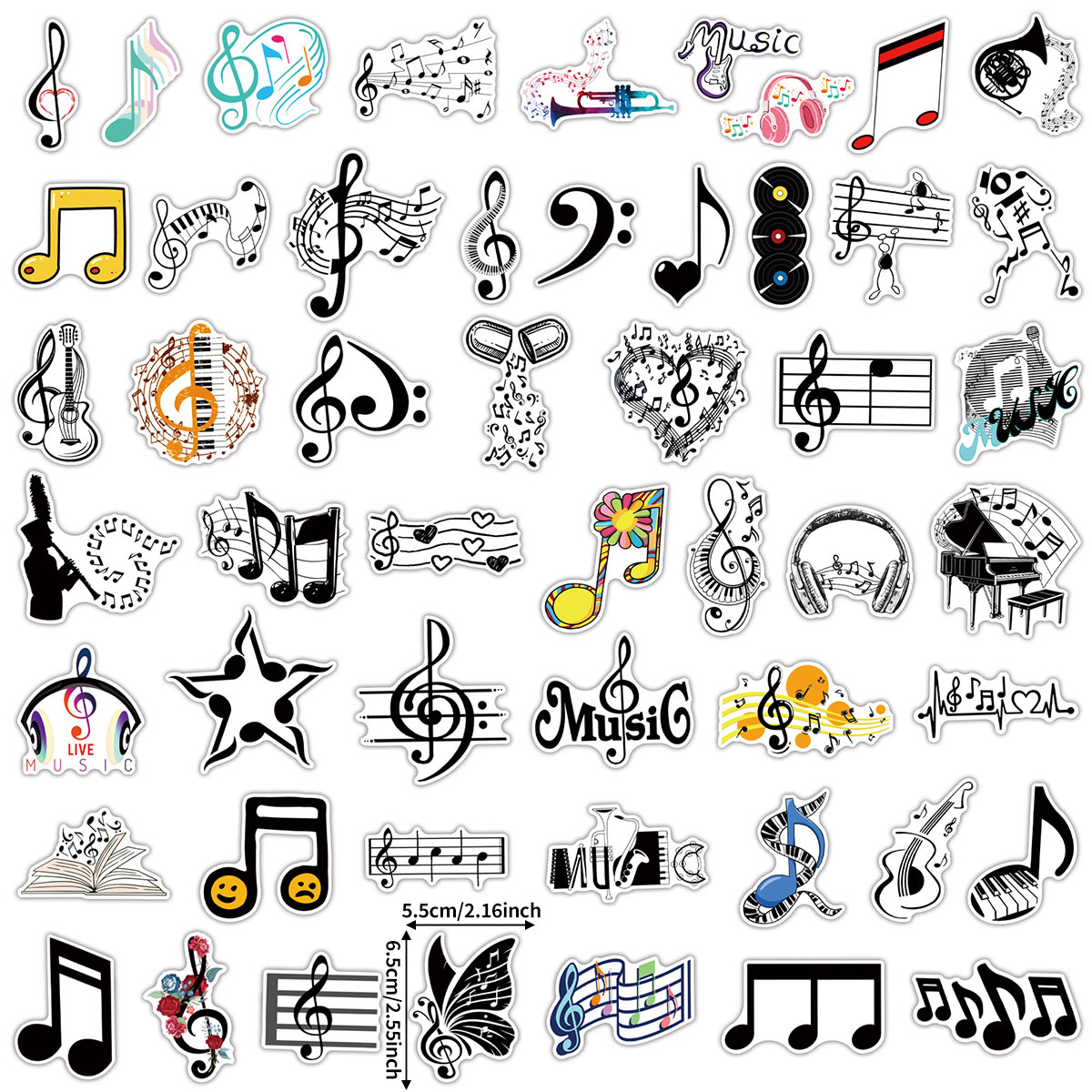 50 Music-Themed Stickers with  - Musical Instrument Tabla recension och pris