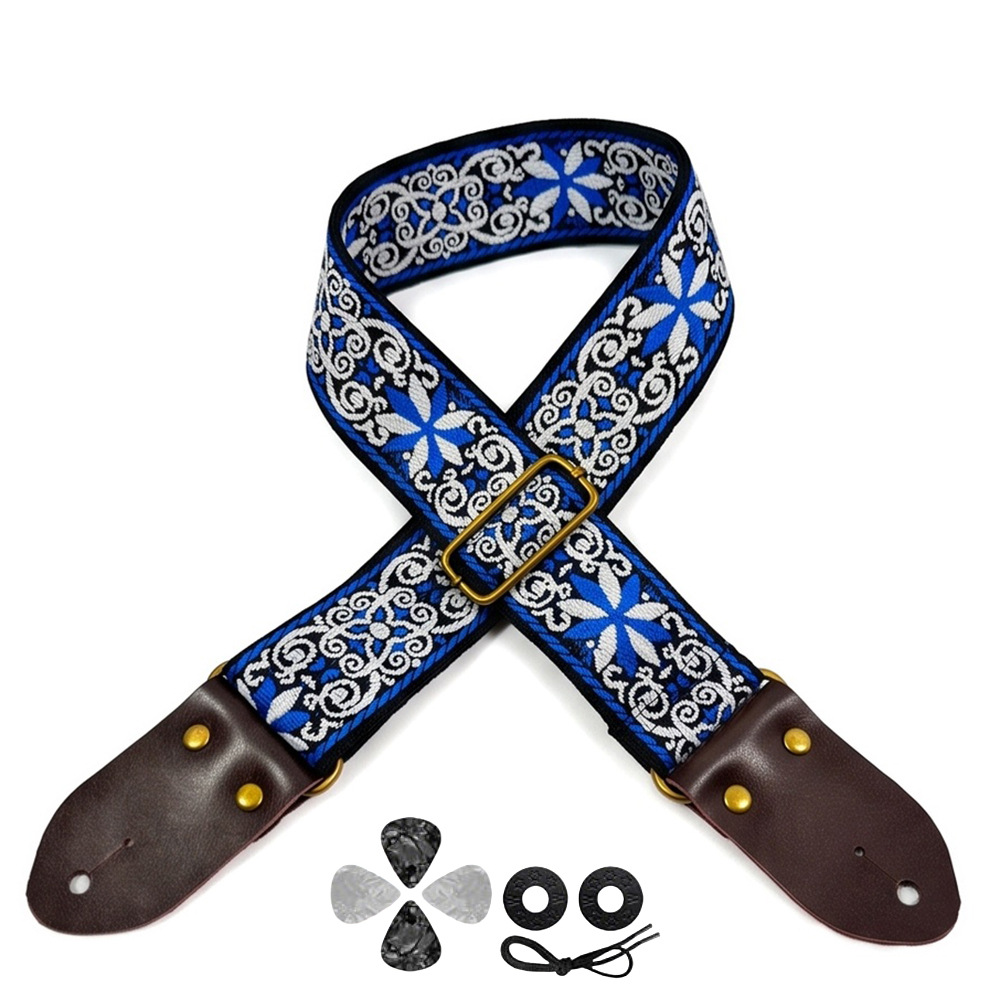 Embroidered Print Guitar Strap - Musical Instrument Note recension och pris