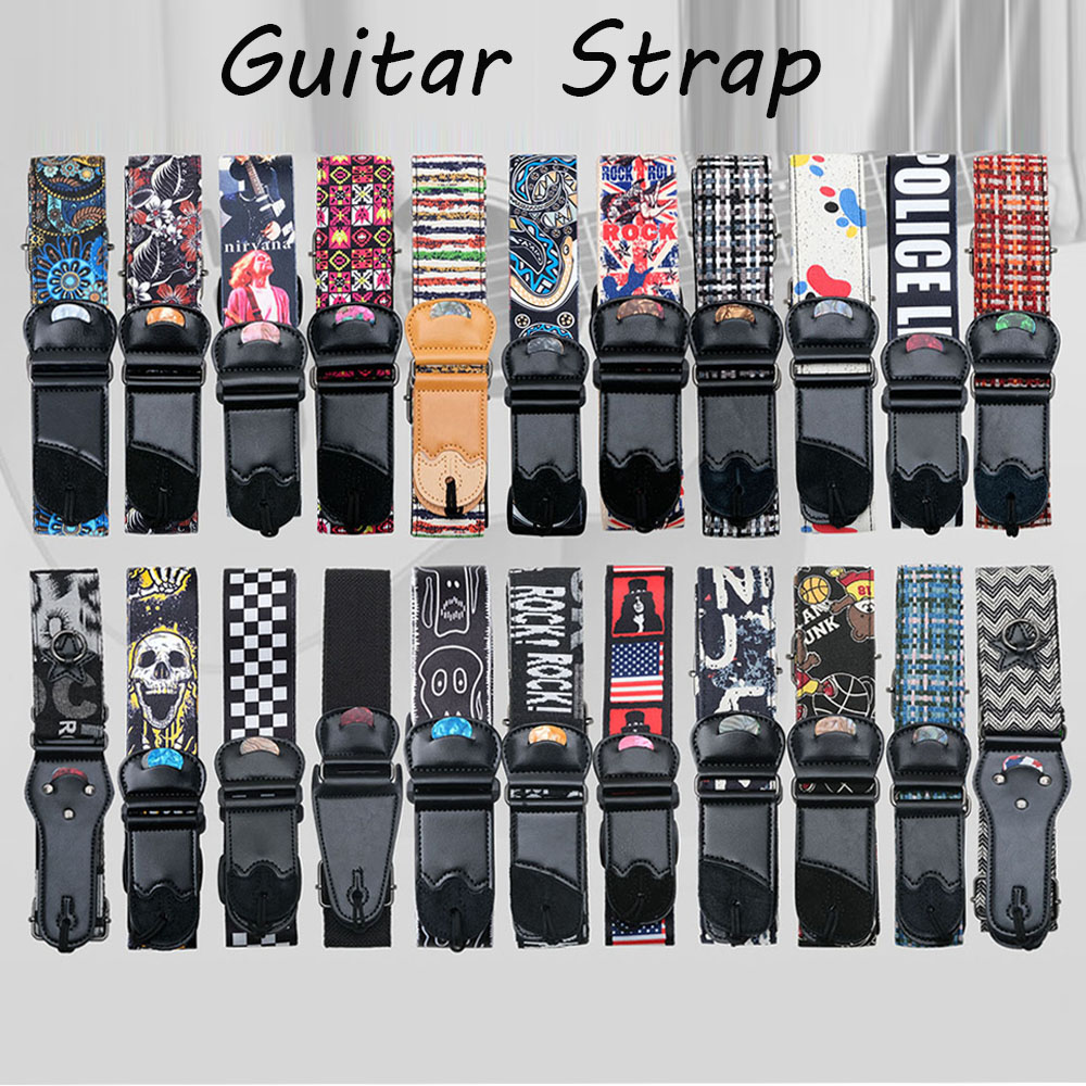 Electric Guitar Strap Embroide - Musical Instrument Band recension och pris