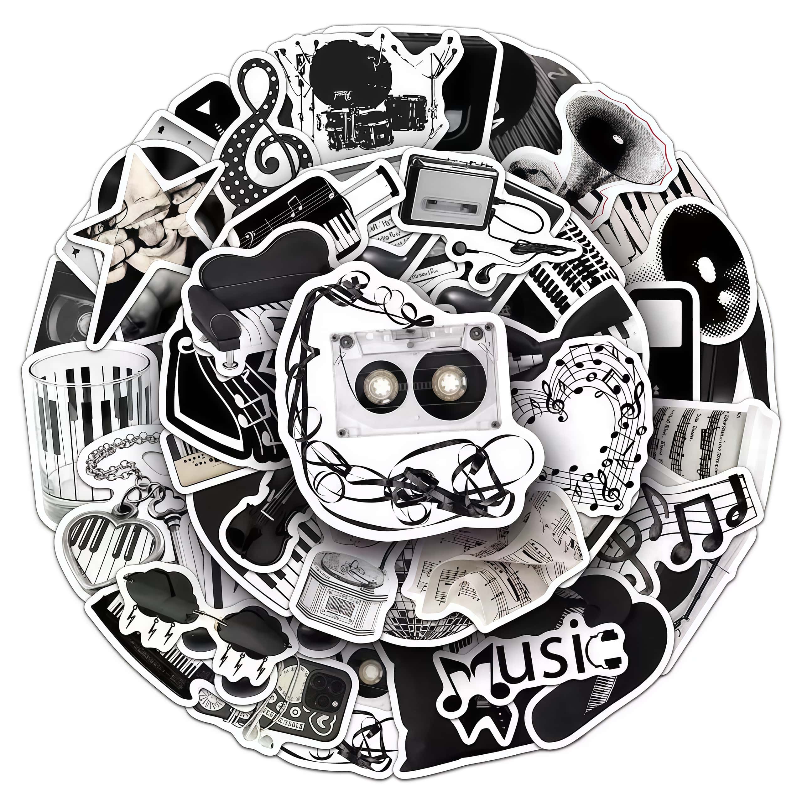 50Pcs Black White Musical Inst - Musical Instrument Names recension och pris
