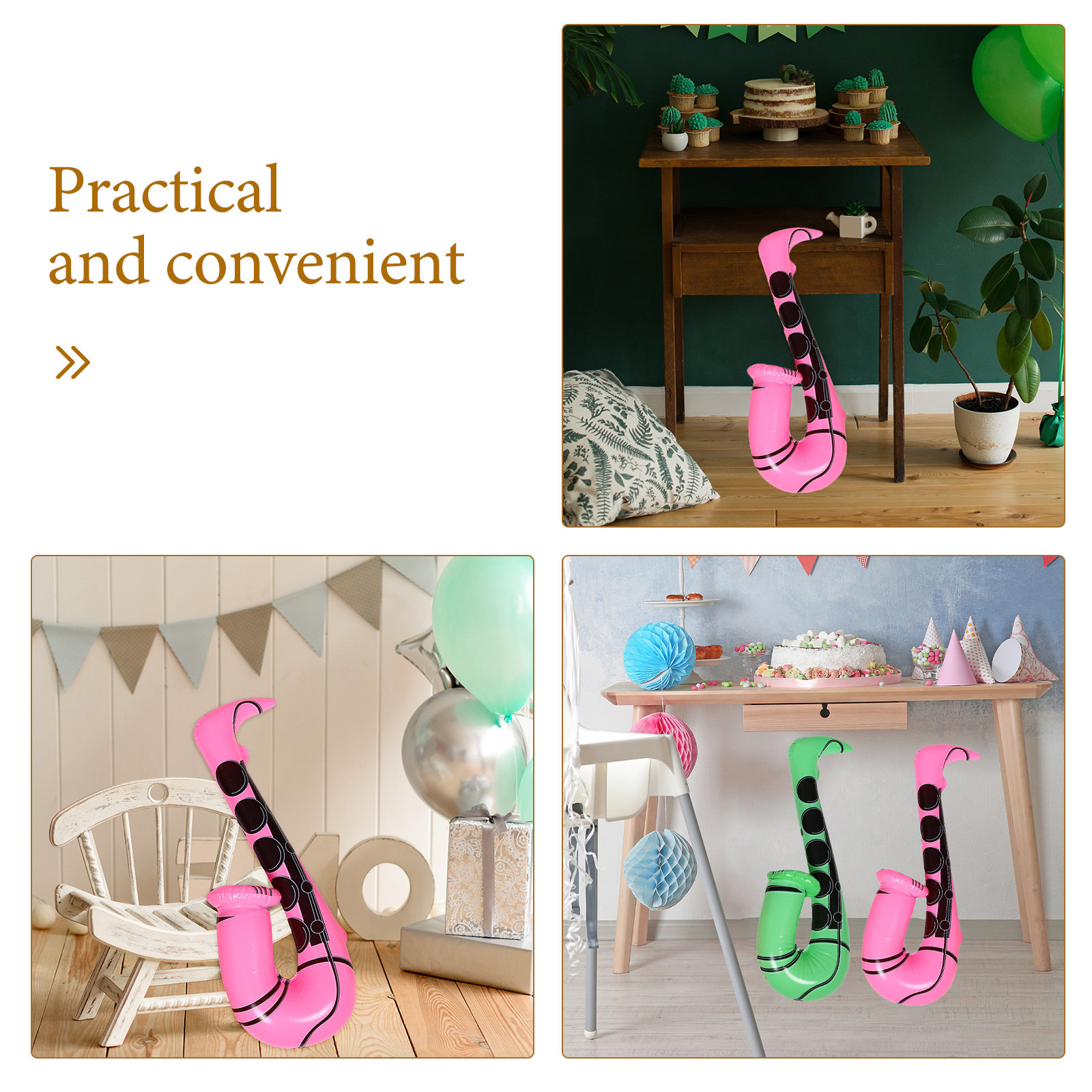 4Pcs Inflatable Saxophone Part - Musical Instrument You Blow Into recension och pris