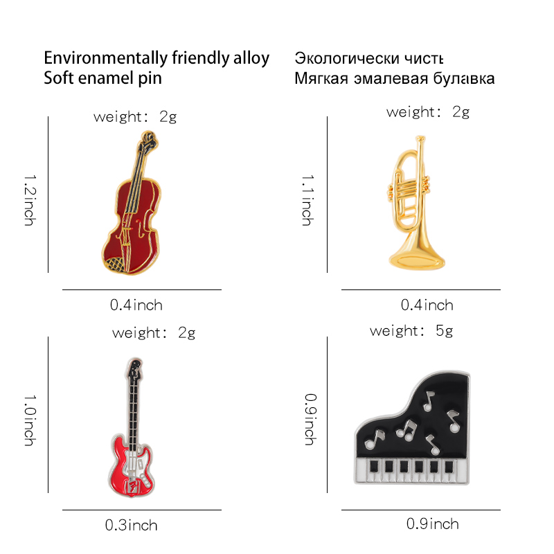 Concert Enamel Pin Piano Violi - Musical Instrument Names recension och pris