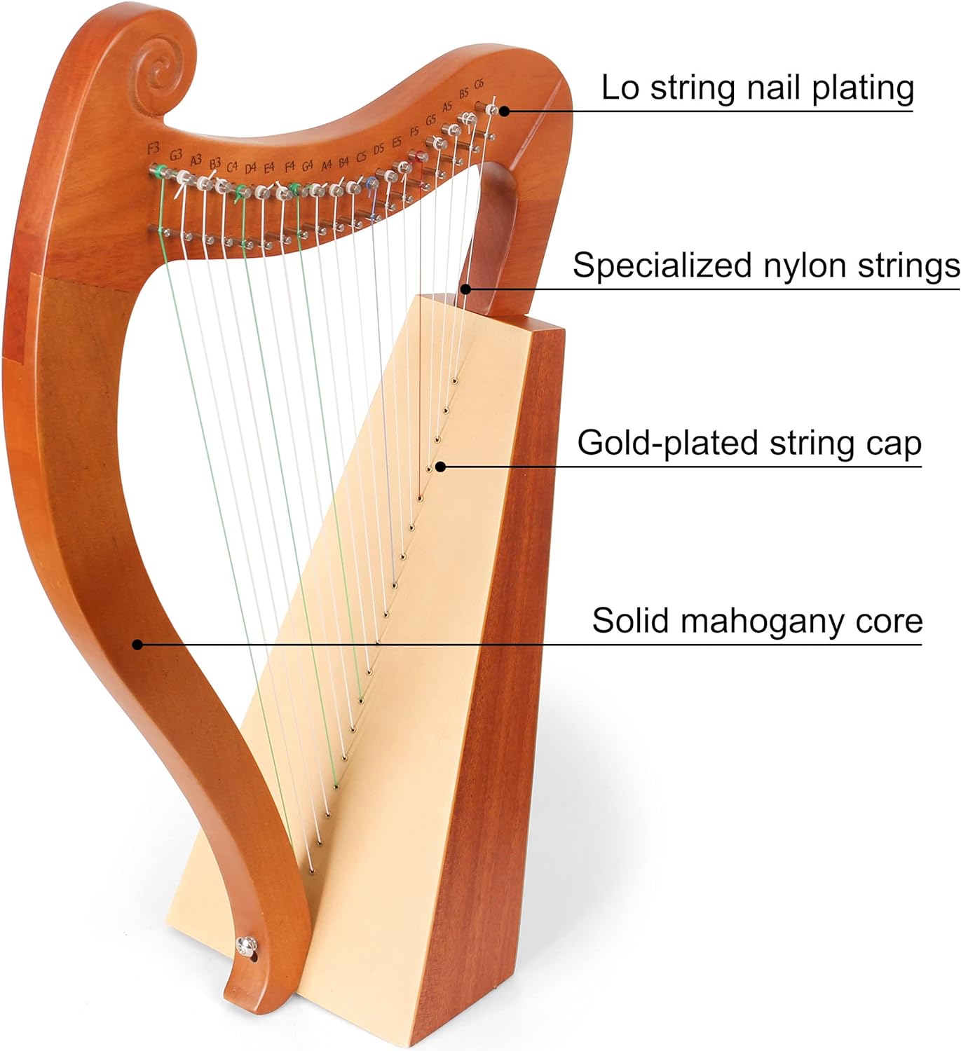 15 19 String Mini Harp Lyre Pi - Musical Instrument Names recension och pris