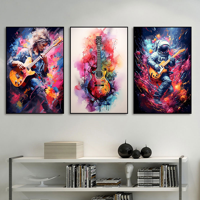 Frameless Abstract Colorful Ar - Musical Instrument Images recension och pris